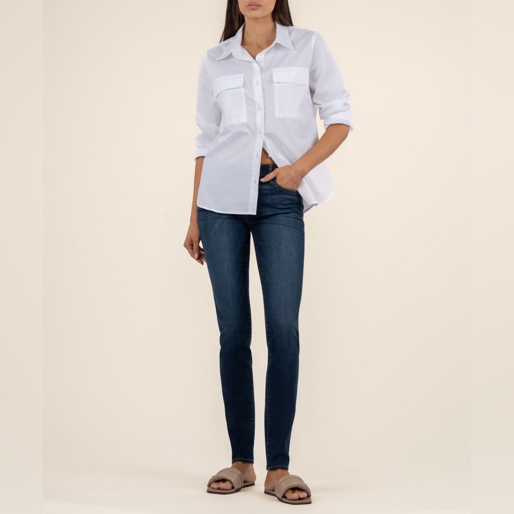 Kut from the Kloth Diana High Rise Dark Blue Skinny Jeans size 12